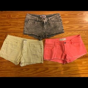 Lot of 3 Shortie Shorts